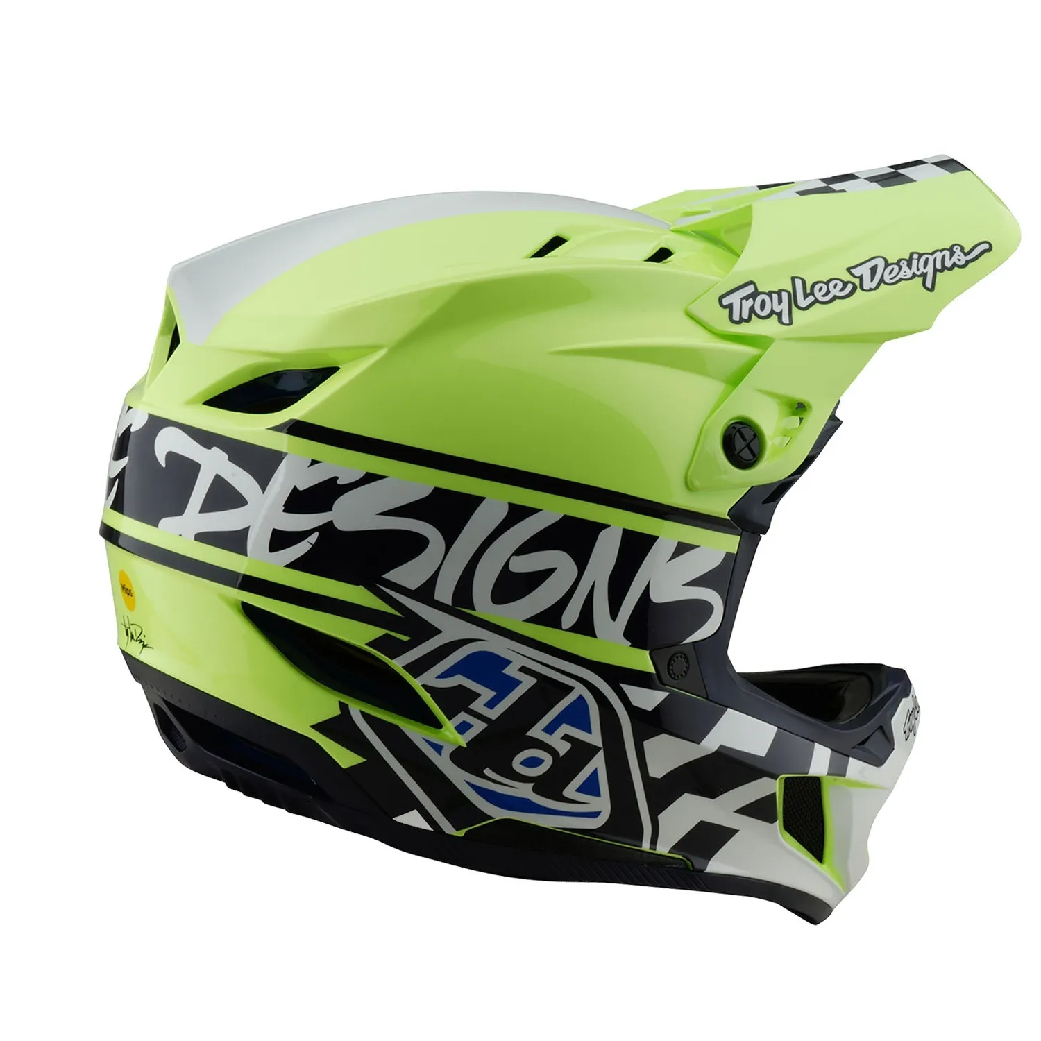 Troy Lee Designs D4 Polyacrylite MIPS casco mtb navy giallo