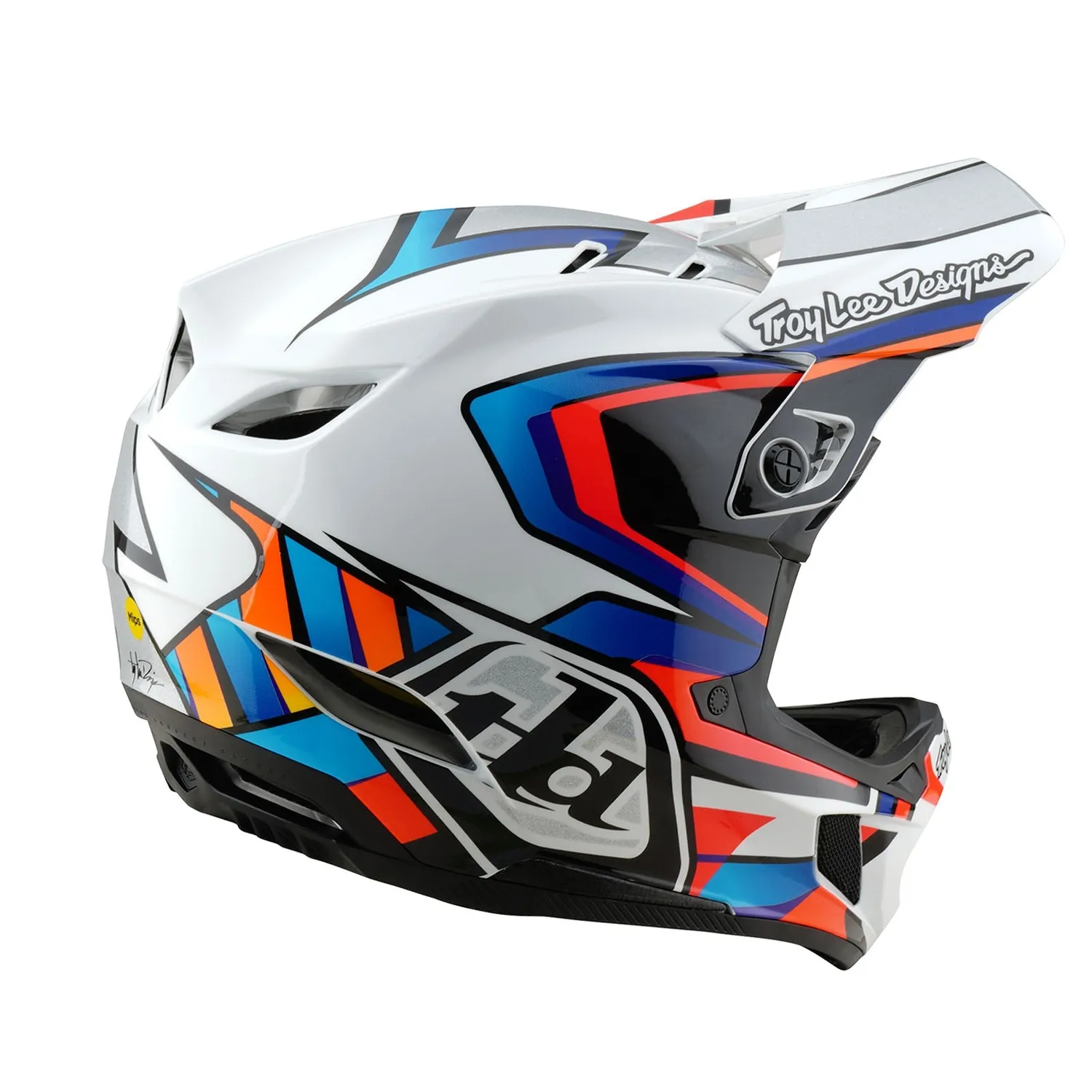 Troy Lee Designs D4 Composite MIPS casco MTB Bianco Argento