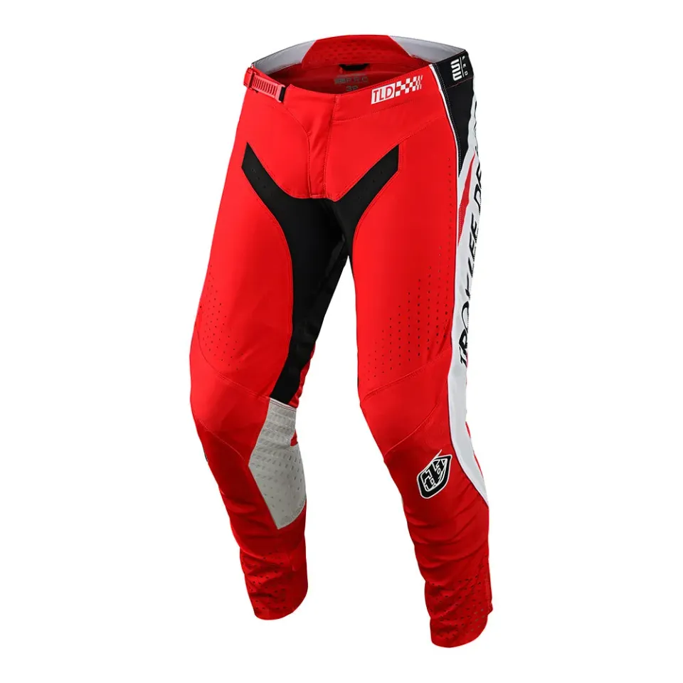 Troy Lee Designs SE Pro Drop In pantaloni moto rossi leggeri