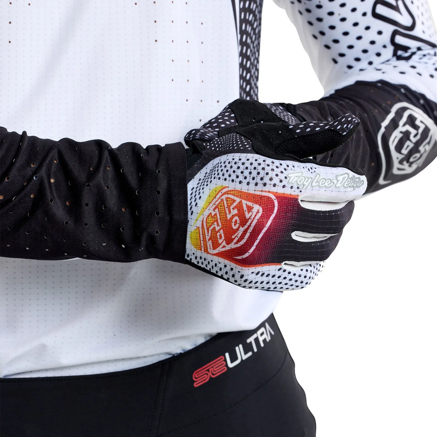 Troy Lee Designs Air Optic guanti moto bianco nero traspiranti