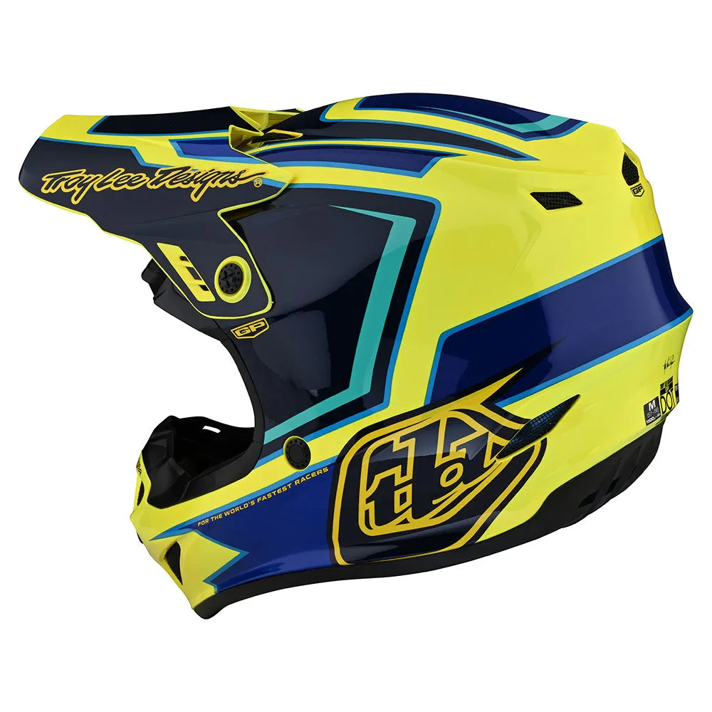 Troy Lee Designs GP Ritn casco cross giallo senza MIPS