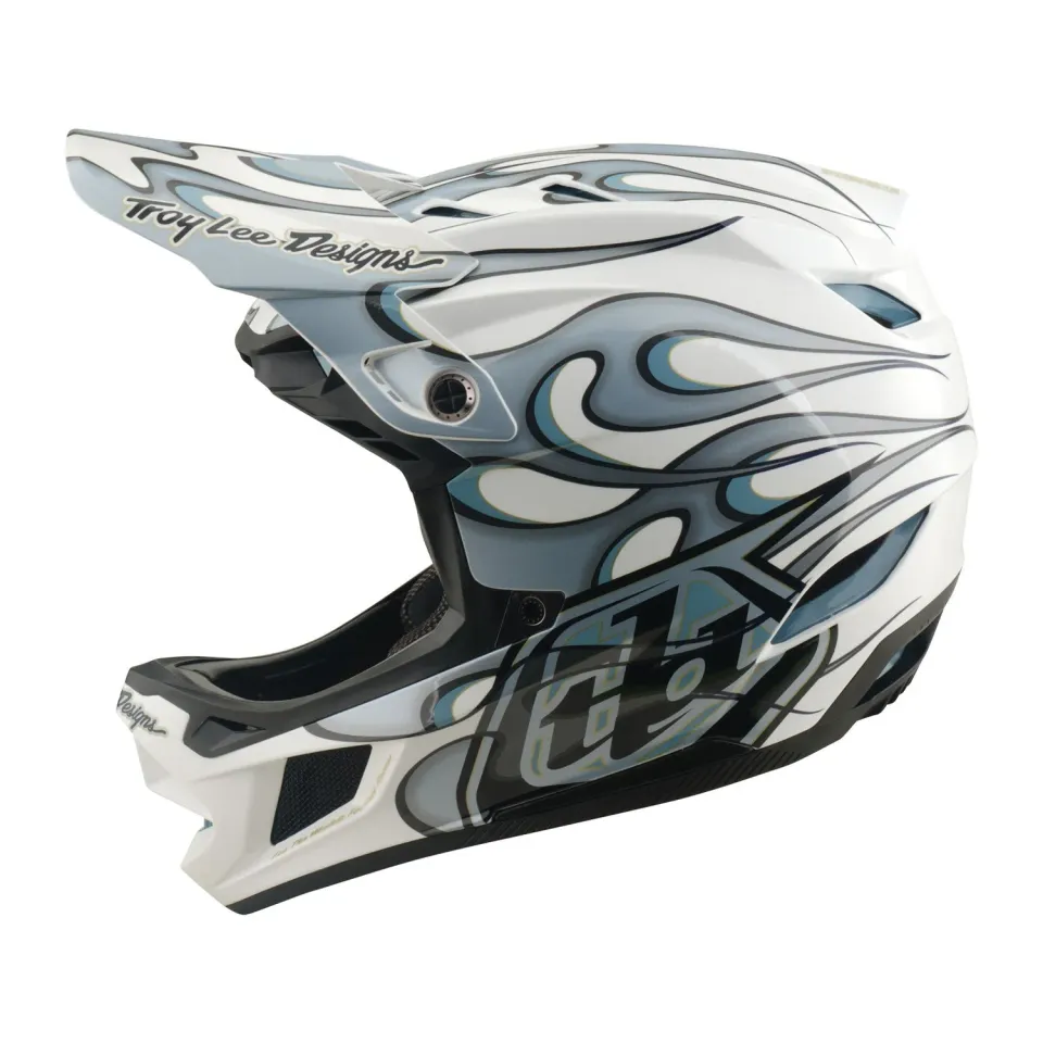 Troy Lee Designs D4 Composite Torched casco bianco argento MIPS