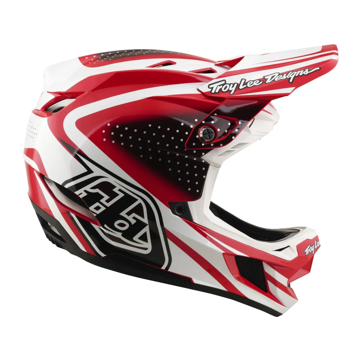 Troy Lee Designs D4 Polyacrylite casco integrale Fire White MIPS
