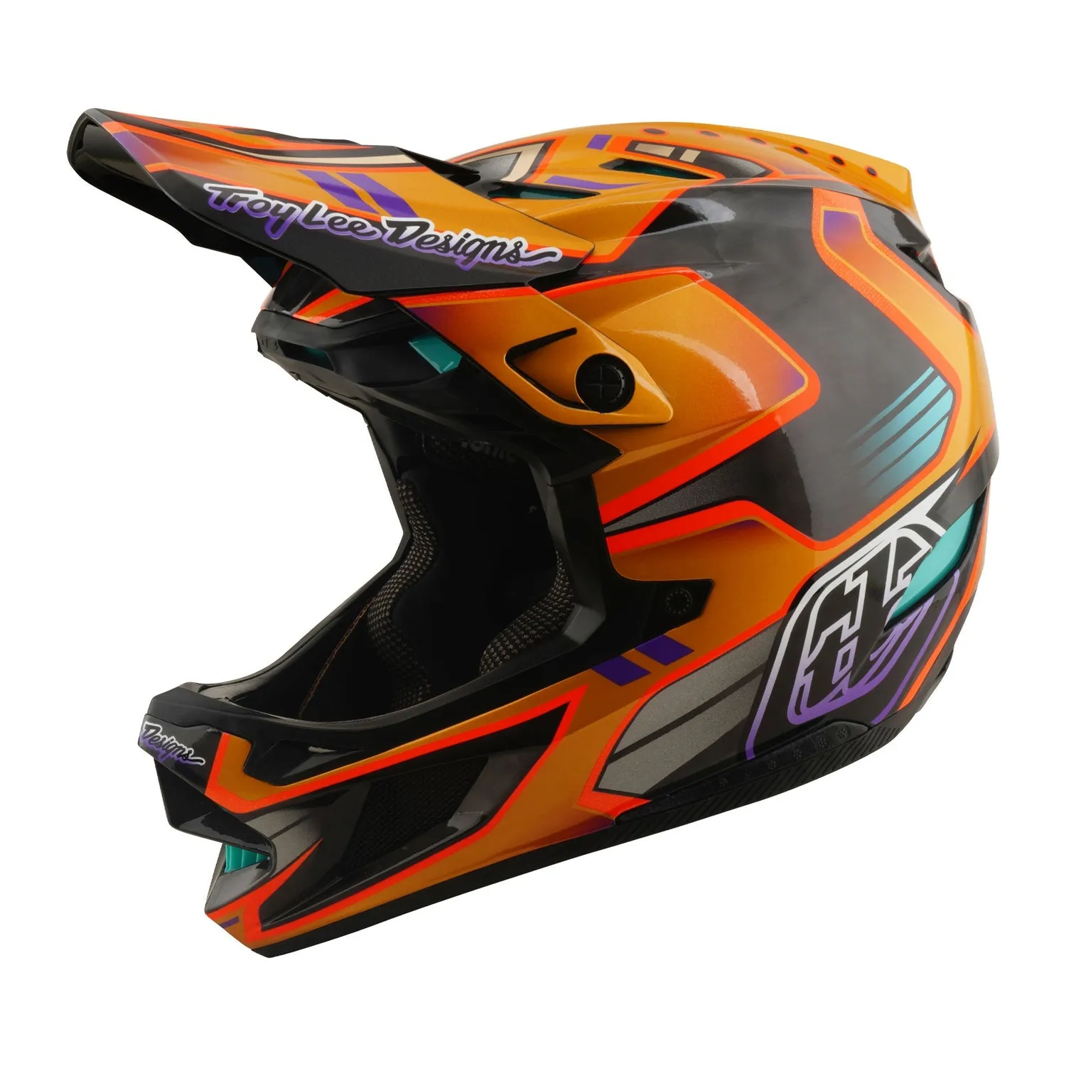 Troy Lee Designs D4 Carbon Casco Crest Gold downhill