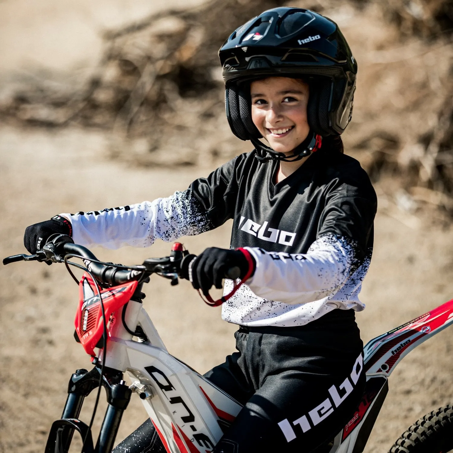 Hebo Pro V Dripped Junior pantaloni moto bianchi CE