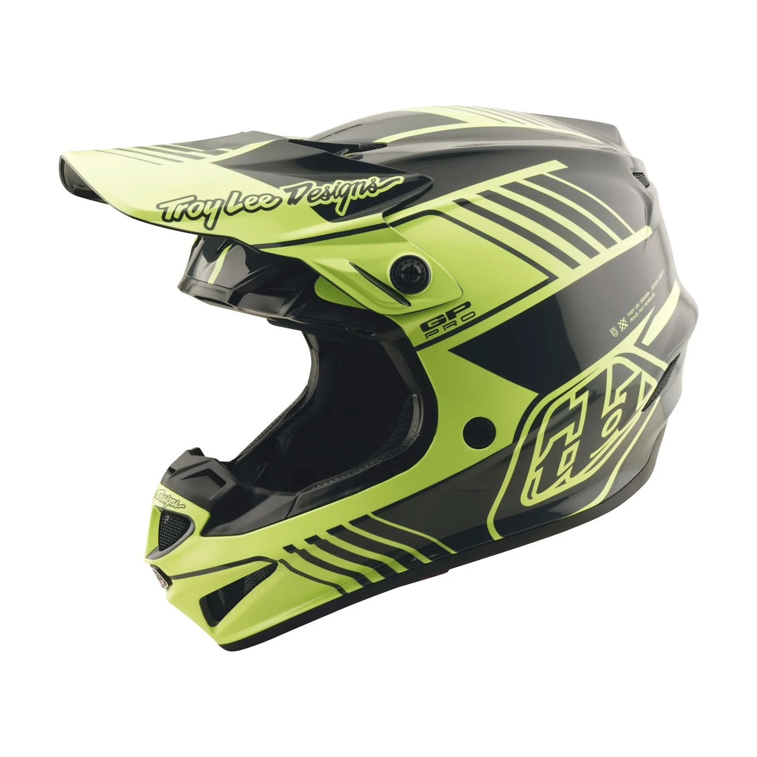 Troy Lee Designs GP Pro Segment casco moto giallo nero MIPS