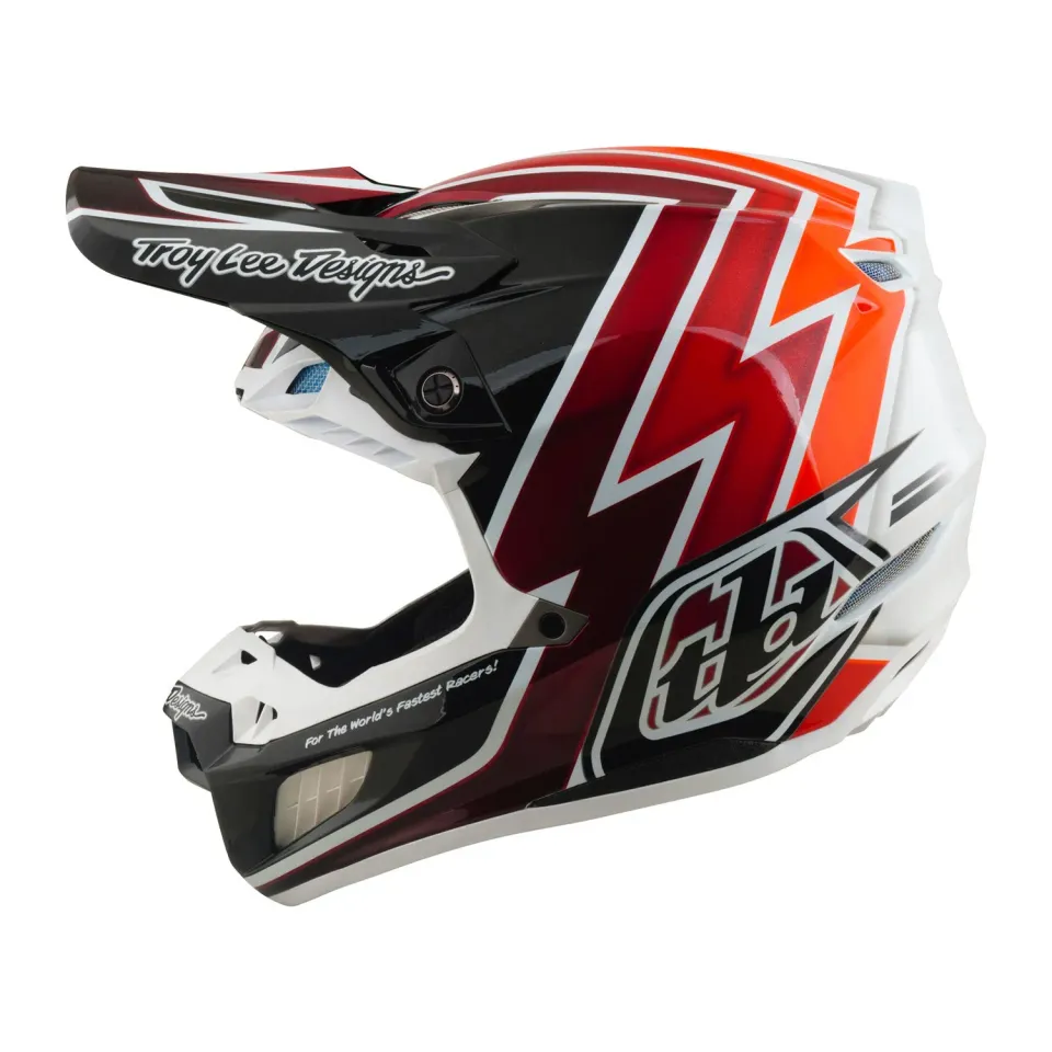 Troy Lee Designs SE5 Composite Boltz casco moto nero rosso