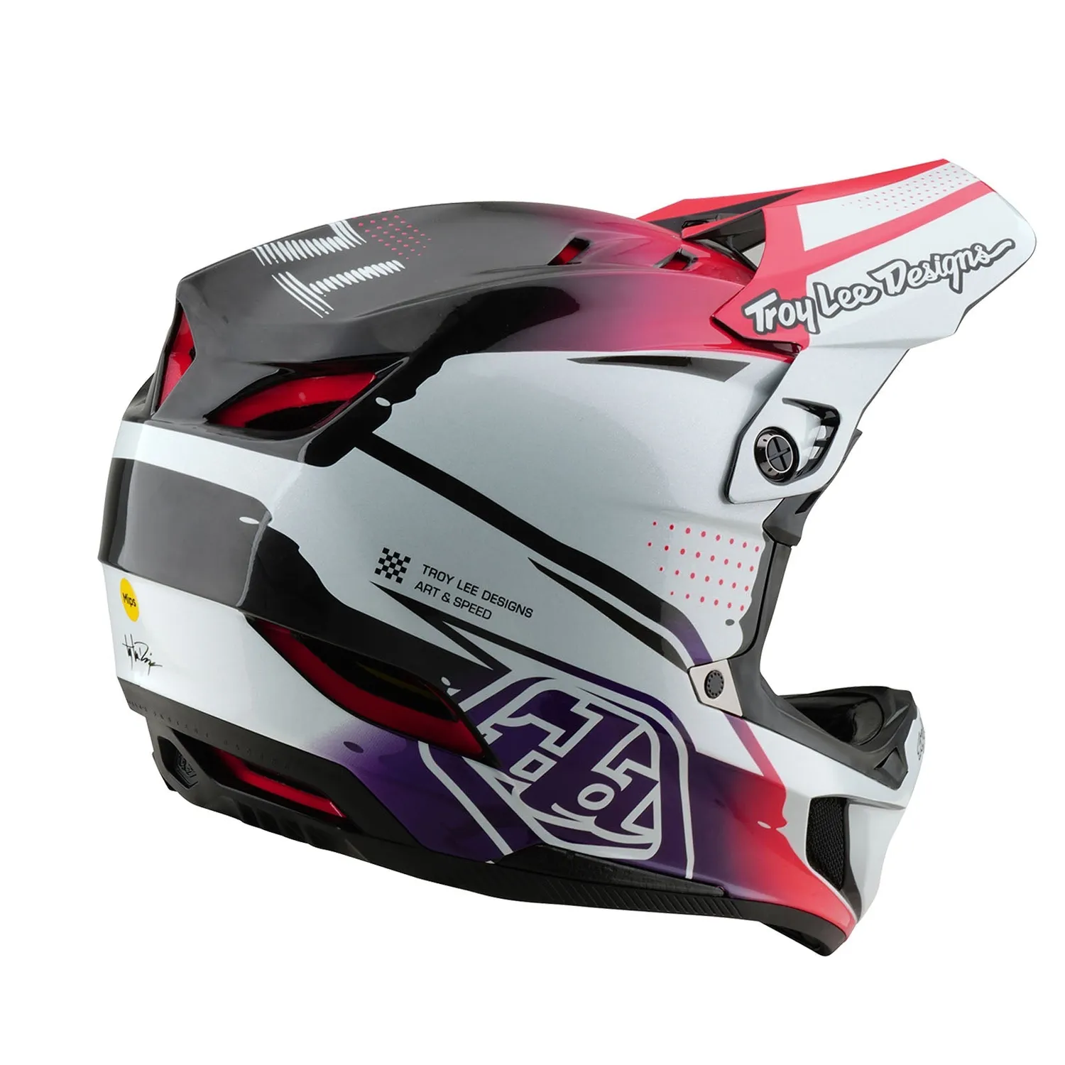 Troy Lee Designs D4 Carbon MIPS Drip casco integrale bianco carbonio