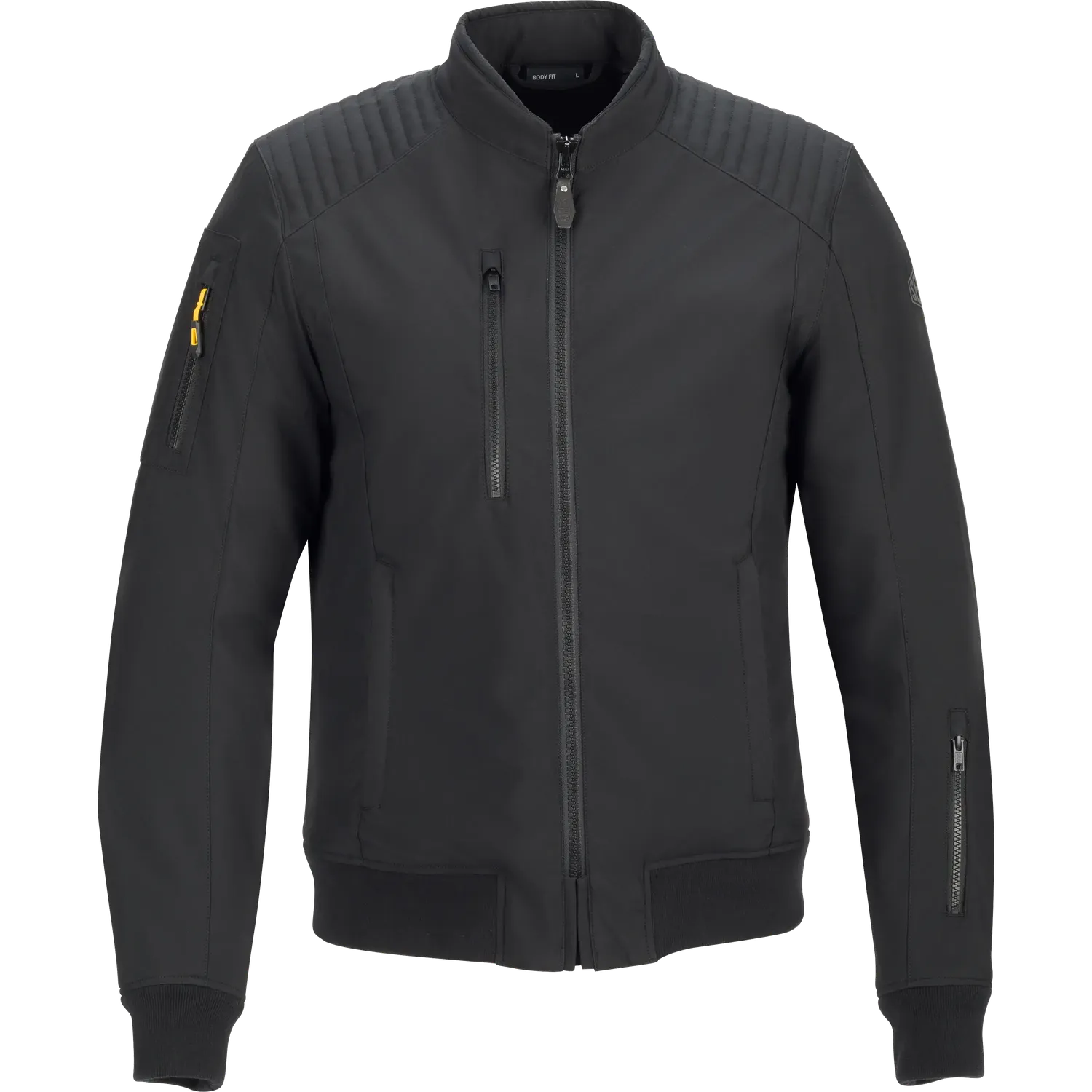 Segura Rebel Polk giubbotto moto nero softshell antivento