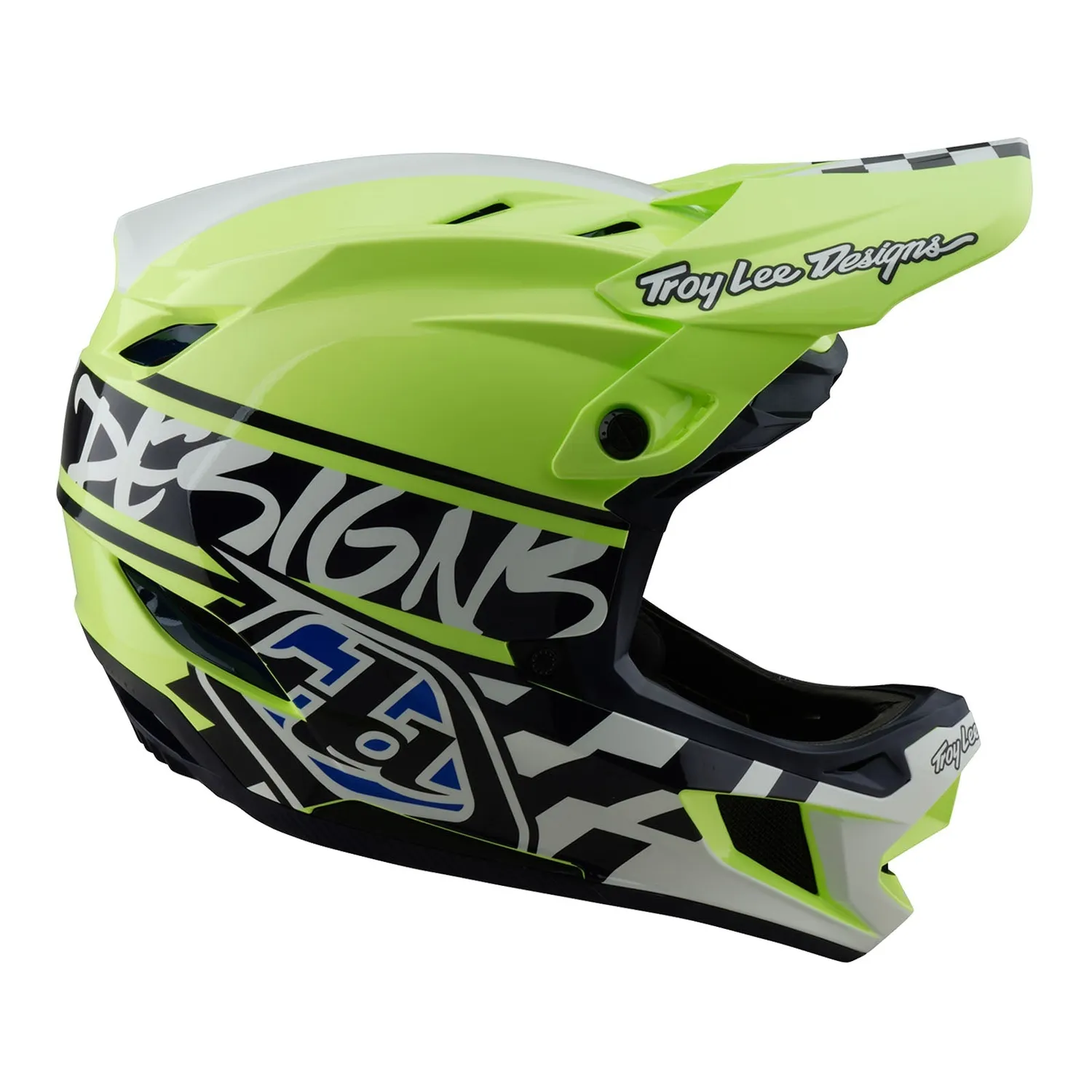 Troy Lee Designs D4 Polyacrylite MIPS casco mtb navy giallo