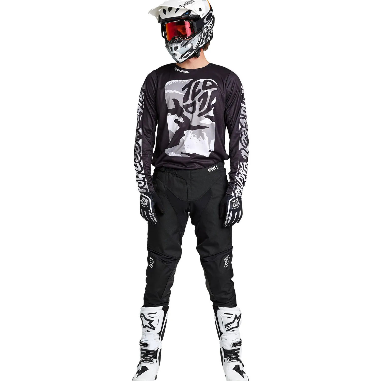 Troy Lee Designs GP Pro Boxed maglia moto nero bianco