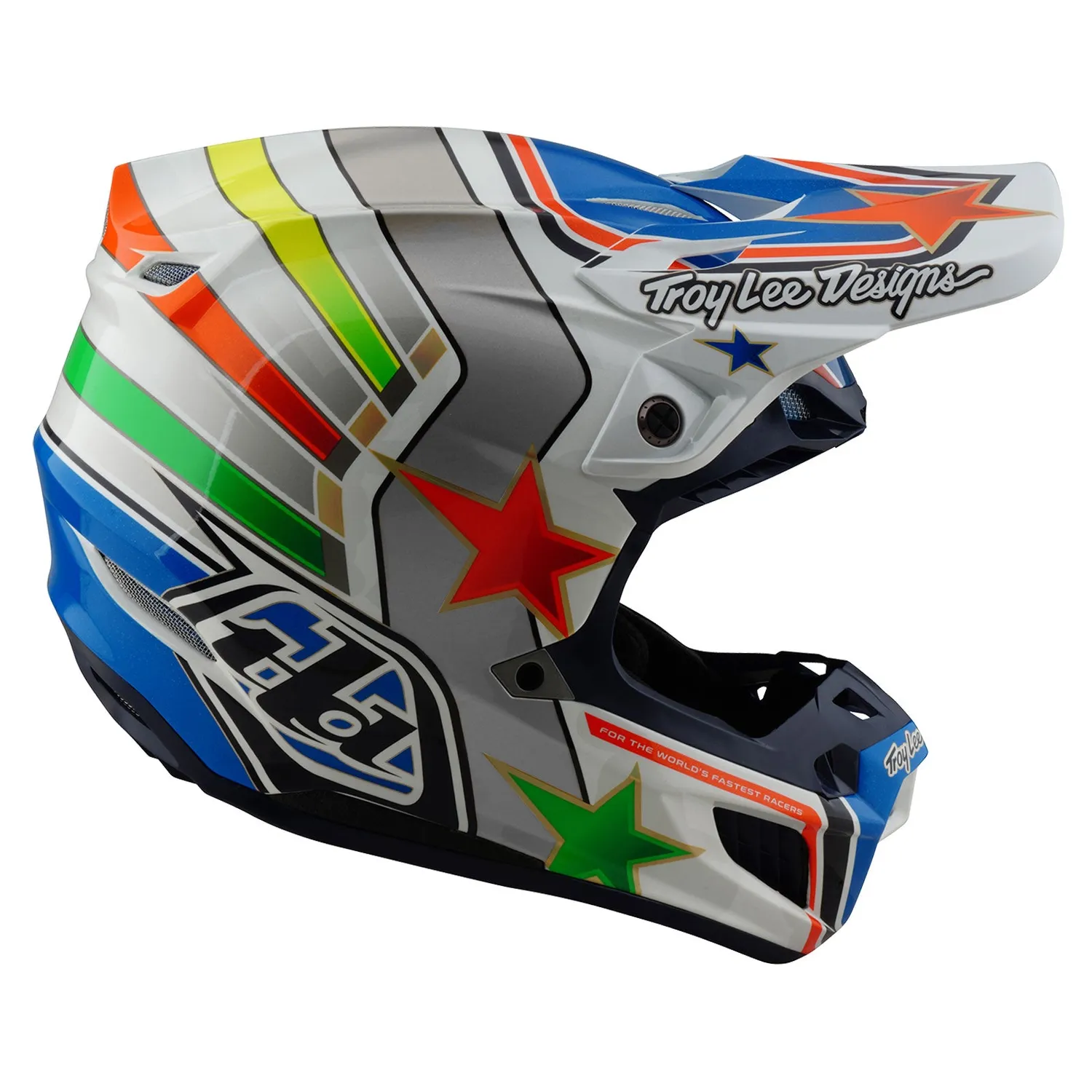 Troy Lee Designs SE5 Composite Rays casco bianco blu MIPS