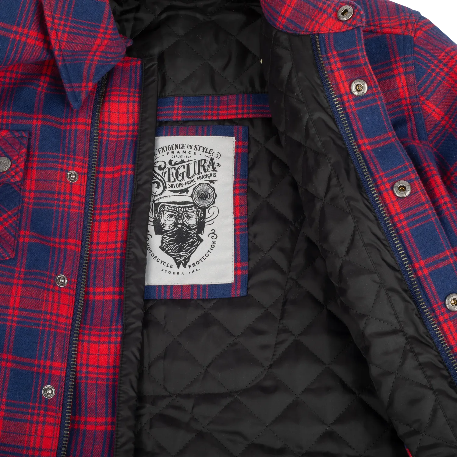 Segura Sierra camicia moto blu rosso impermeabile