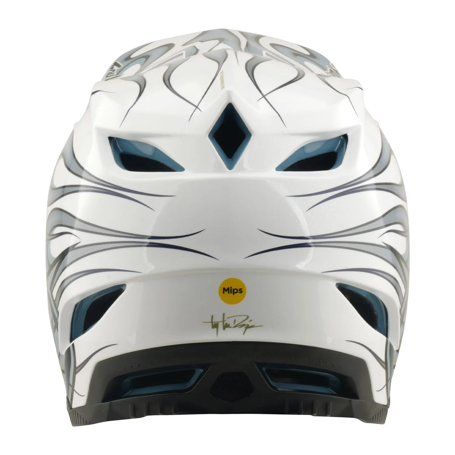 Troy Lee Designs D4 Composite Torched casco bianco argento MIPS