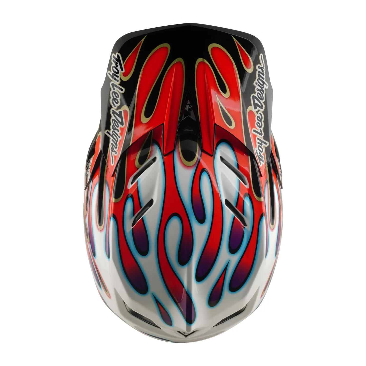 Troy Lee Designs D4 Composite Overspray casco bianco rosso MIPS