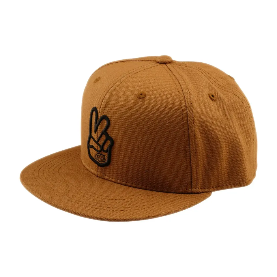 Troy Lee Designs Flat Bill Snapback cappellino Peace sienna