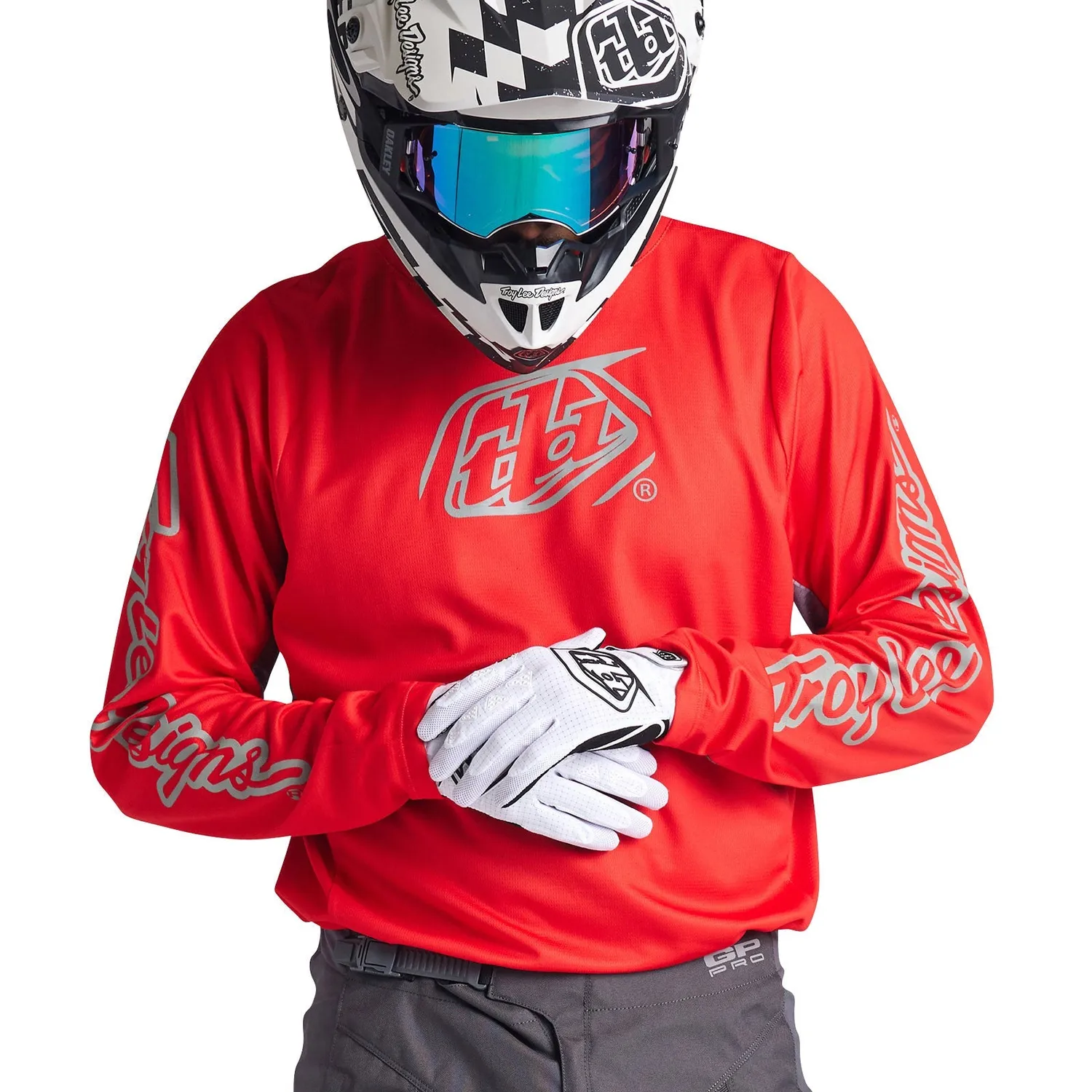 Troy Lee Designs GP Pro Icon maglia cross rosso grigio