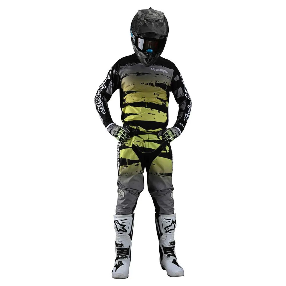 Troy Lee Designs GP Brushed pantaloni moto nero verde 32