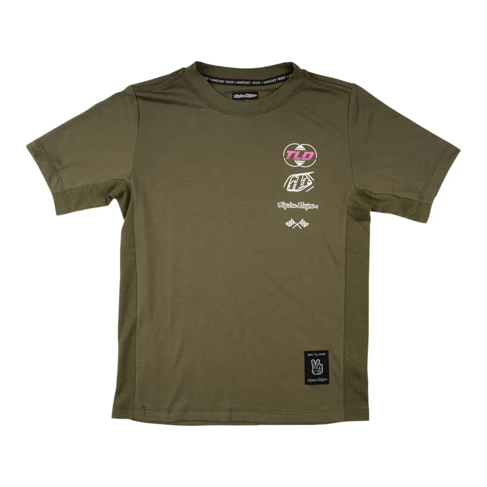 Troy Lee Designs Skyline Worldwide maglia bimbo verde Caper