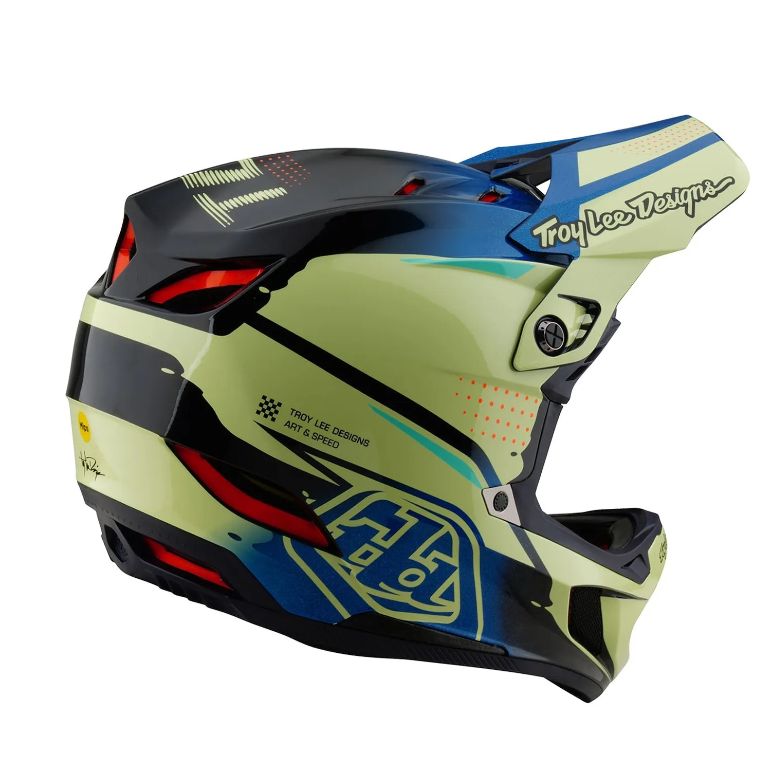 Troy Lee Designs D4 Composite casco integrale Drip Glo Yellow MIPS