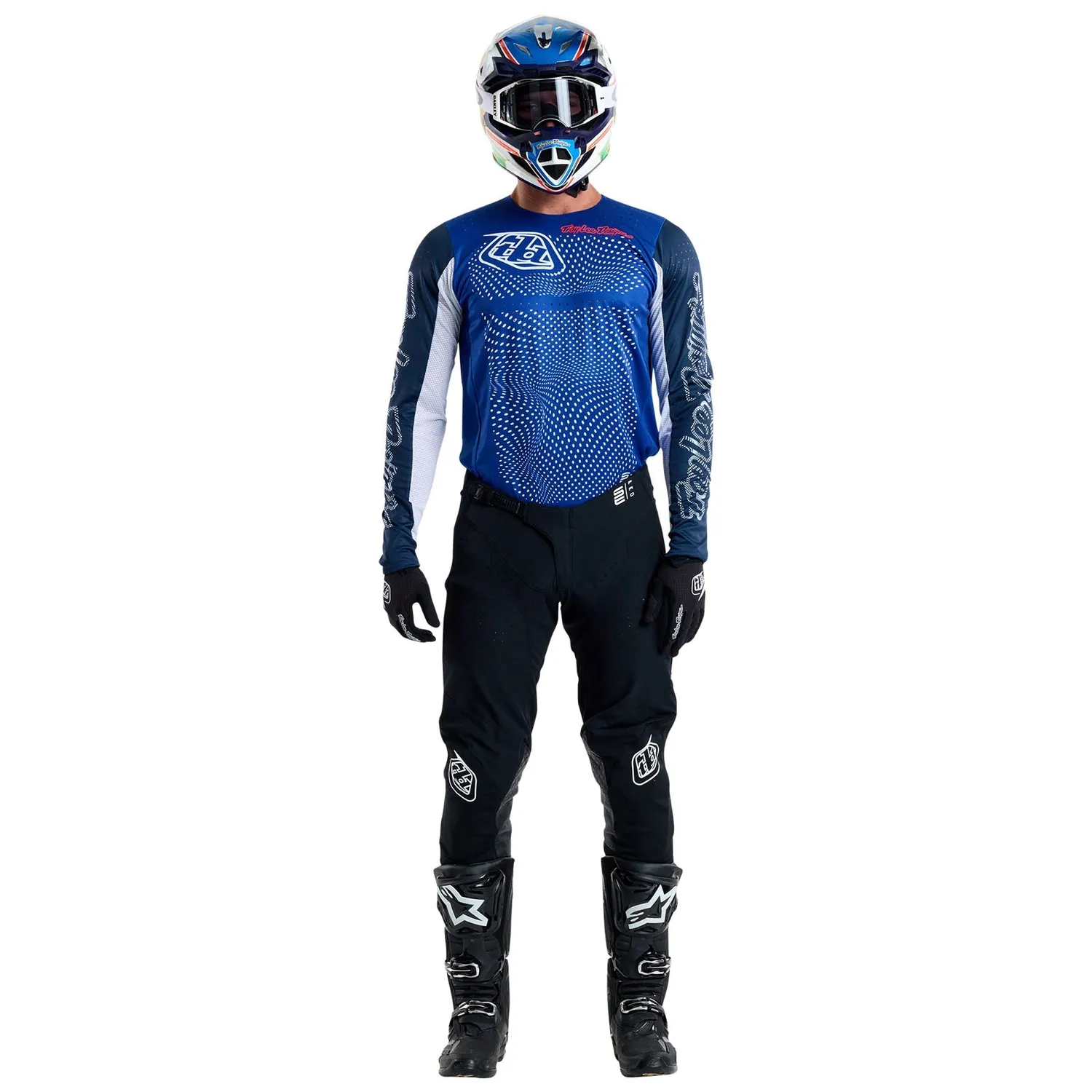 Troy Lee Designs SE Pro Vectra maglia moto blu race fit resistente