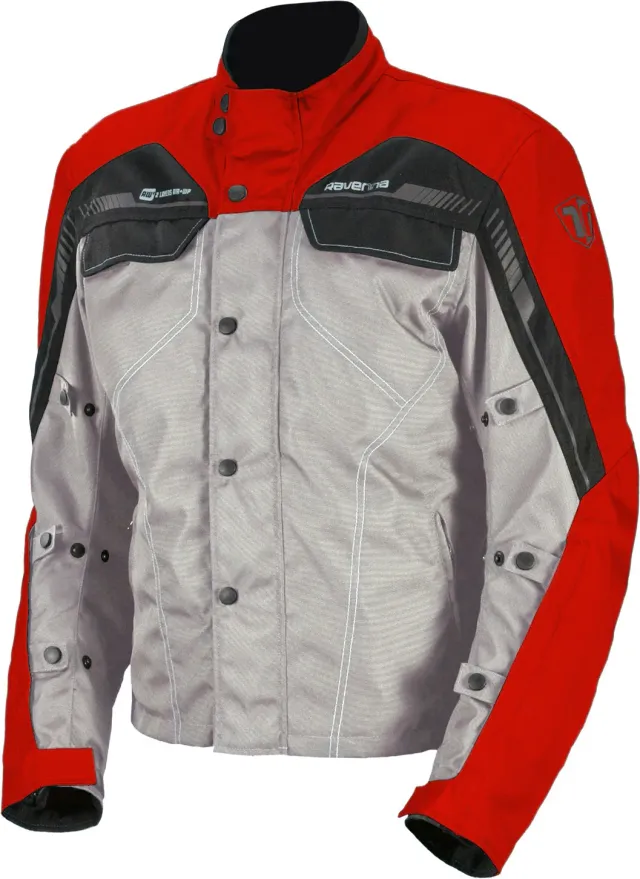 Ravenna 4S giacca moto tessuto rosso-grigio ventilata