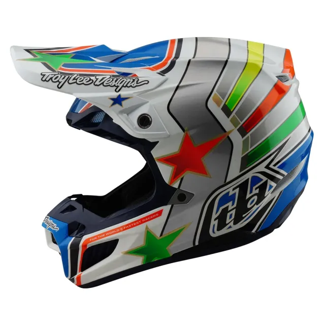 Troy Lee Designs SE5 Composite Rays casco bianco blu MIPS