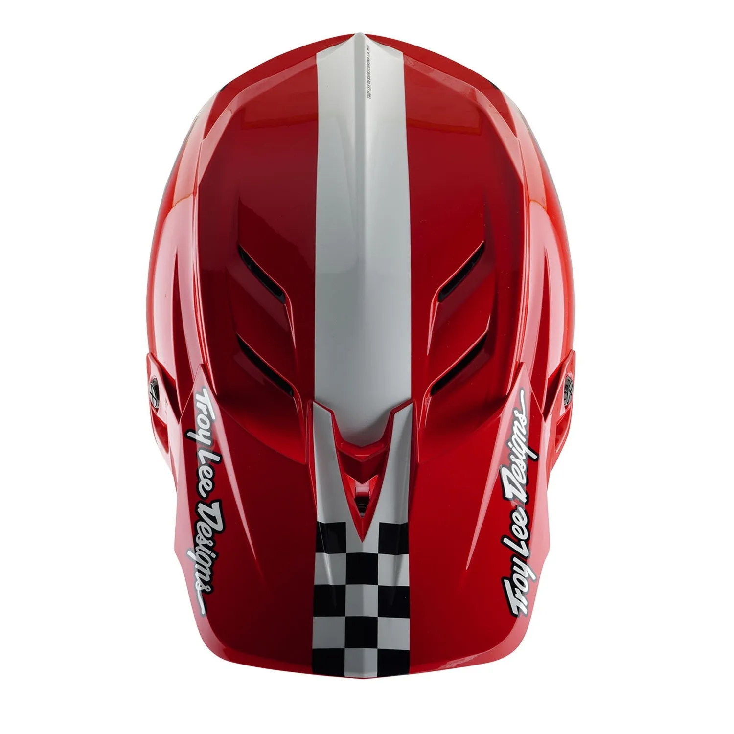 Troy Lee Designs D4 Polyacrylite casco mtb bianco rosso MIPS