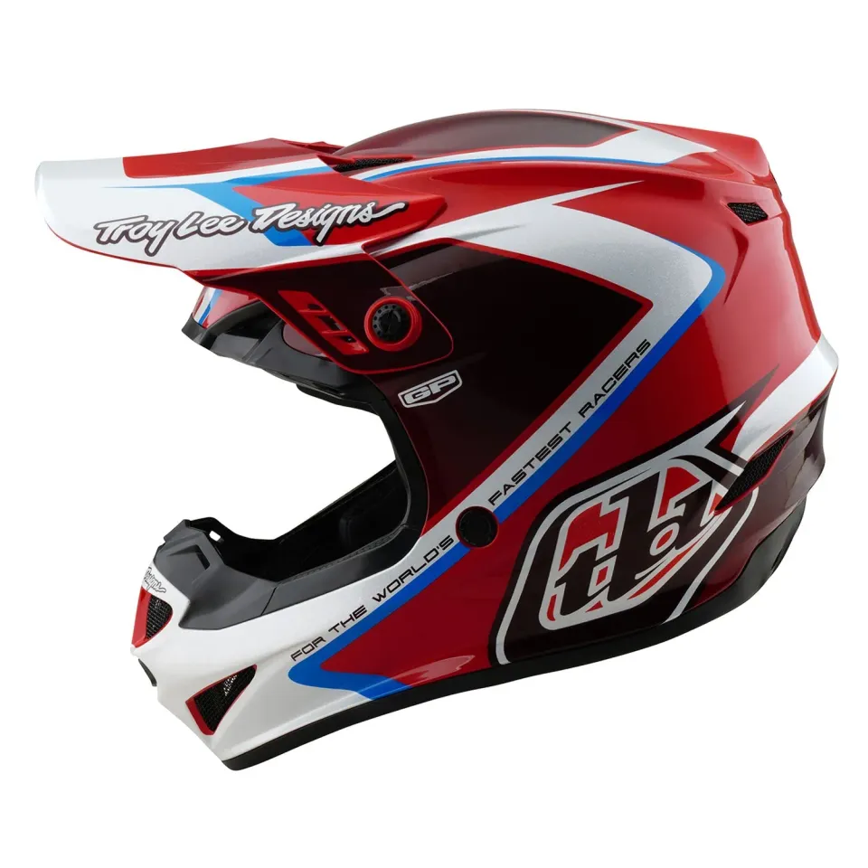 Troy Lee Designs GP Shutter casco moto rosso ventilato