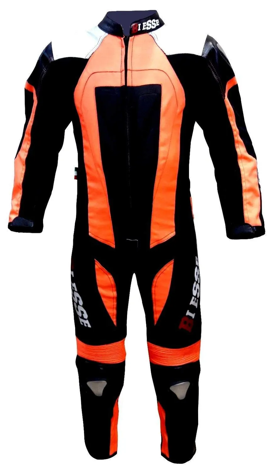 Bi Esse Tuta Minimoto Bambino Pelle 3XS Nero Arancio