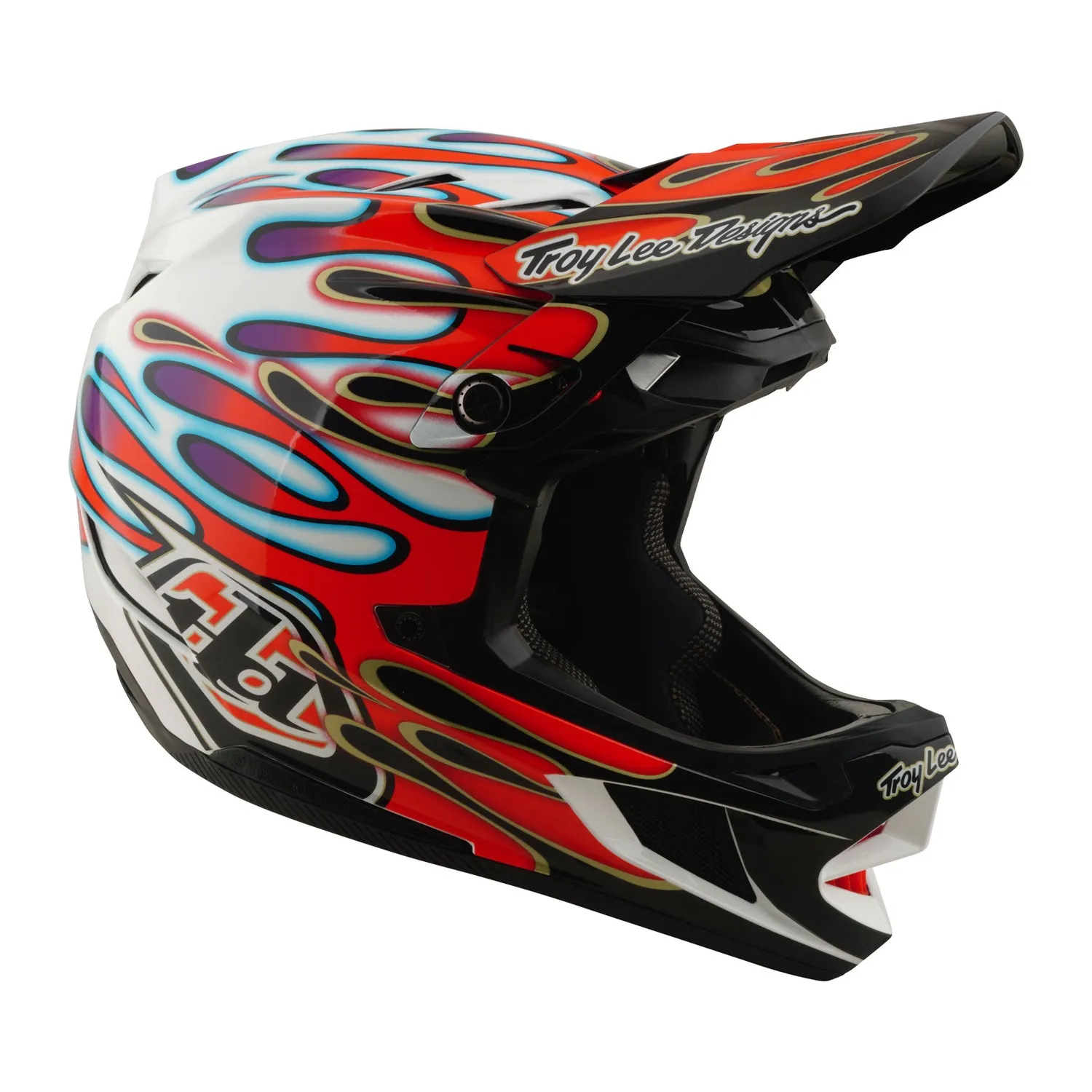 Troy Lee Designs D4 Composite Overspray casco bianco rosso MIPS