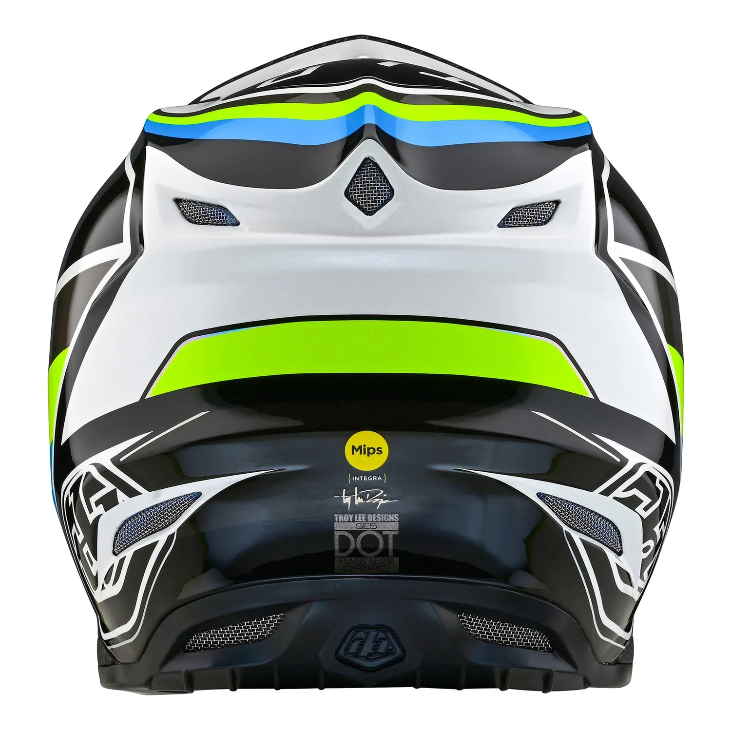 Troy Lee Designs SE5 Composite casco moto bianco blu MIPS