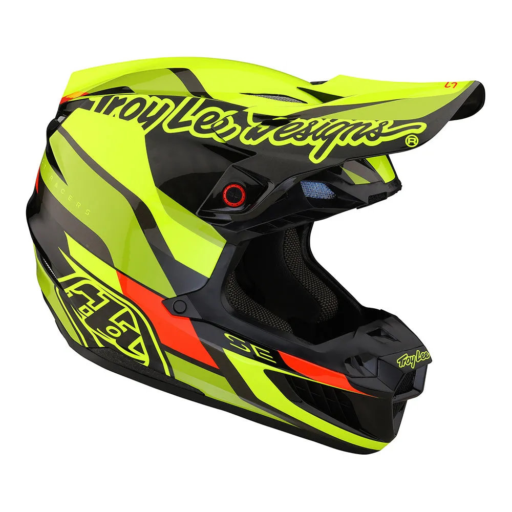 Troy Lee Designs SE5 Carbon W/MIPS Omega casco cross nero giallo