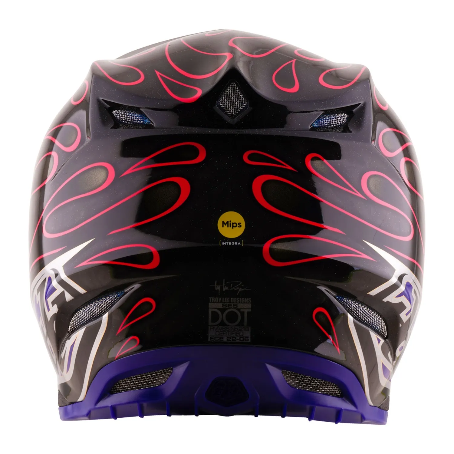 Troy Lee Designs SE5 Carbon Overspray casco moto nero magenta