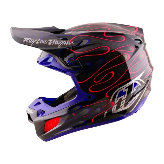 Troy Lee Designs SE5 Carbon Overspray casco moto nero magenta