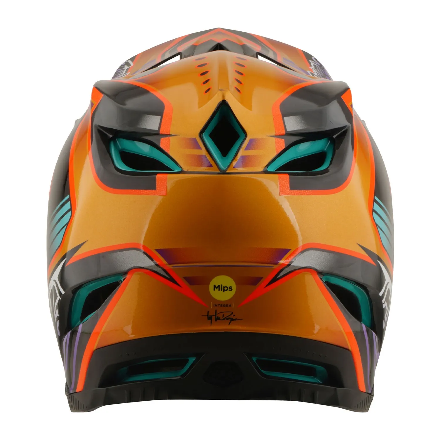 Troy Lee Designs D4 Carbon Casco Crest Gold downhill