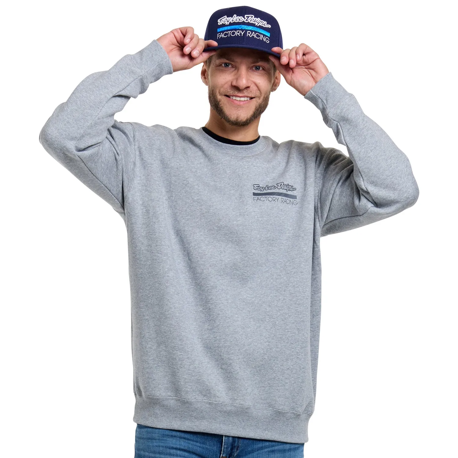 Troy Lee Designs Factory Racing felpa uomo grigia