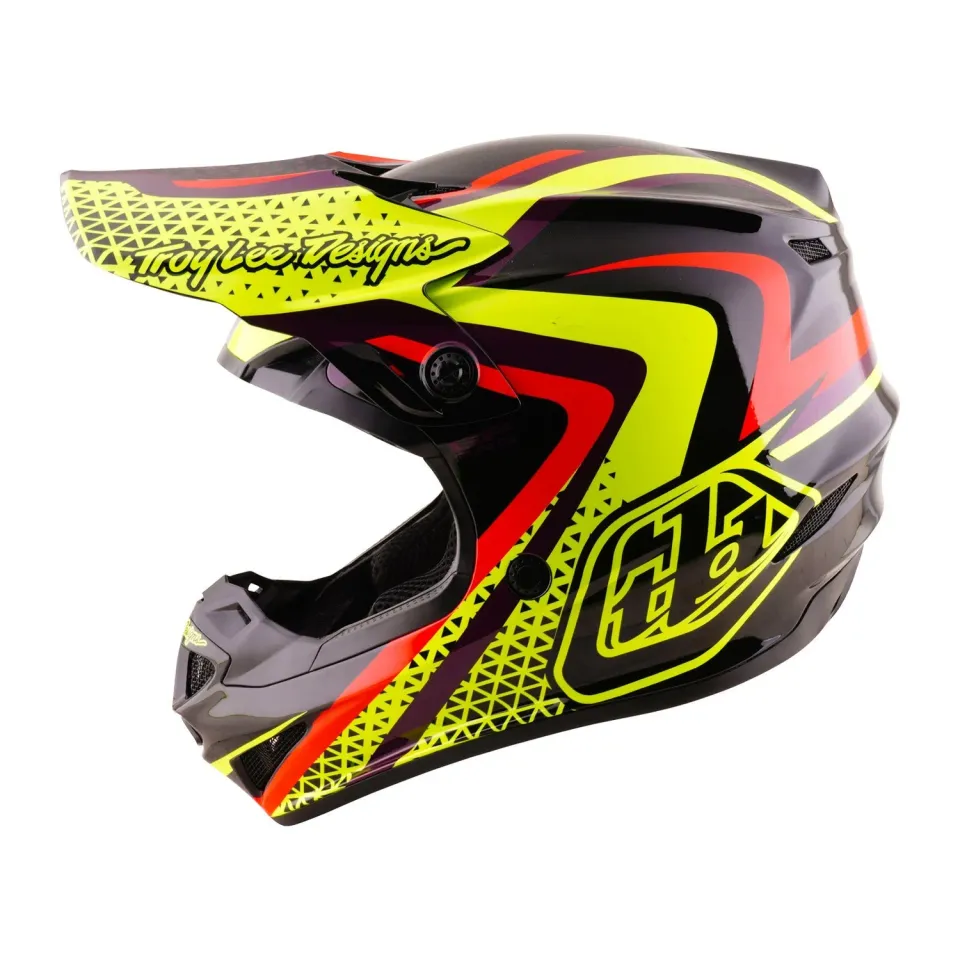 Troy Lee Designs GP Pro casco moto bambino Pulse nero giallo MIPS