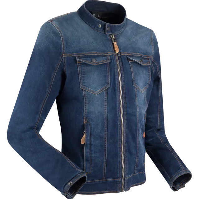 Segura Hunky giubbotto moto uomo blu in denim elasticizzato