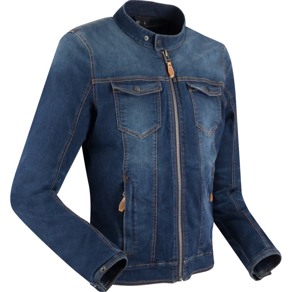 Segura Hunky giubbotto moto uomo blu in denim elasticizzato
