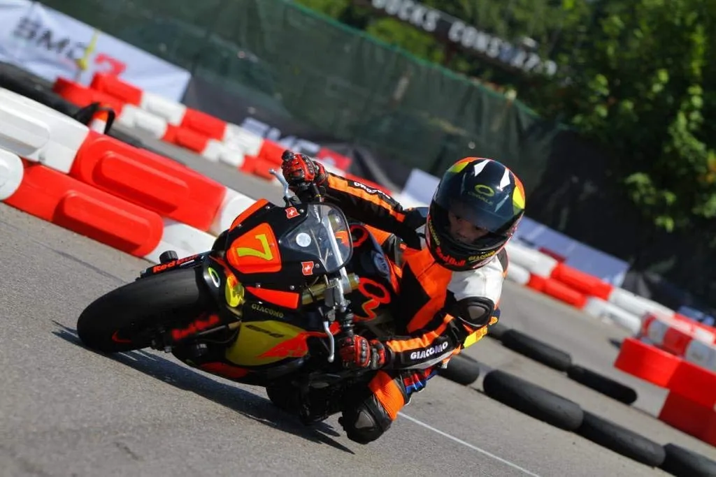 Bi Esse Tuta Minimoto Bambino Pelle 3XS Nero Arancio