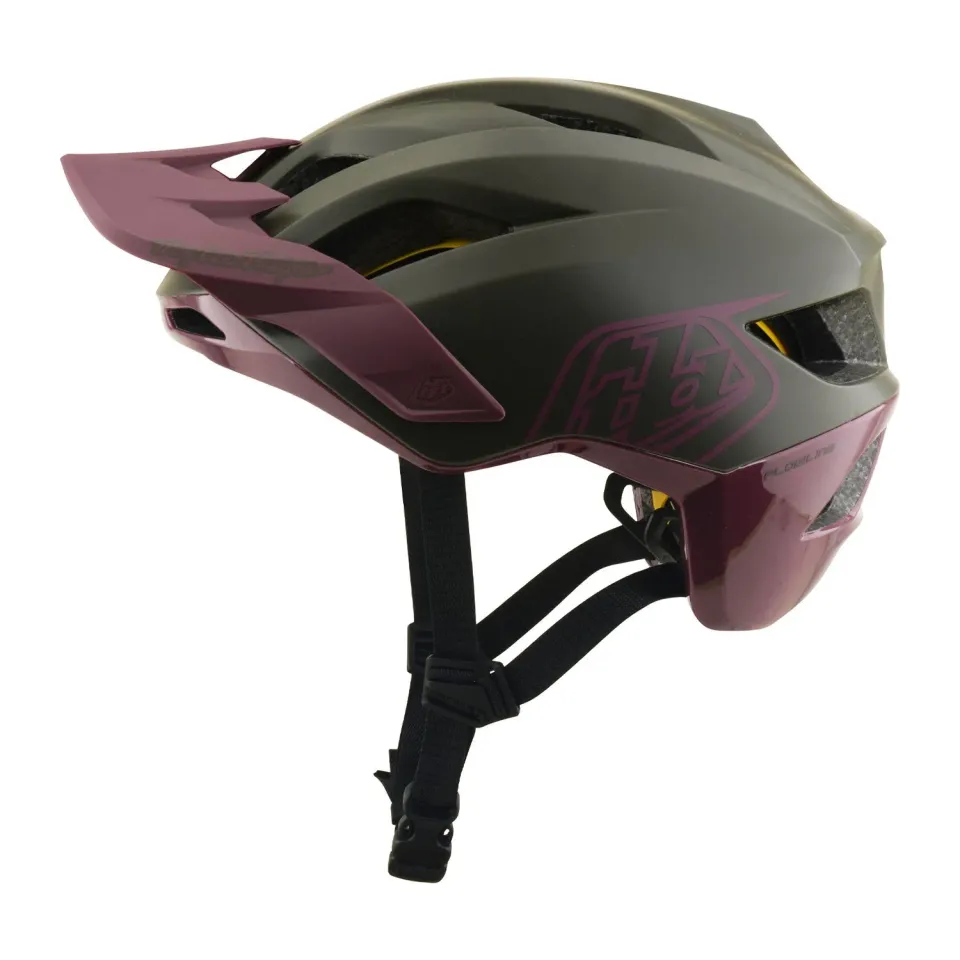 Troy Lee Designs Flowline Point casco bici verde viola MIPS