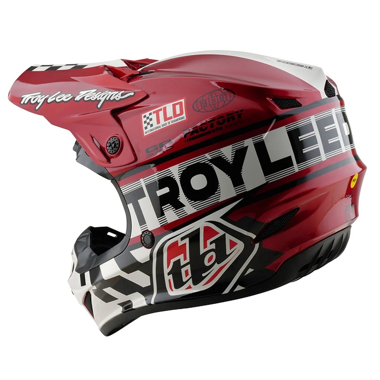 Troy Lee Designs GP Pro casco motocross fifty-50 white red
