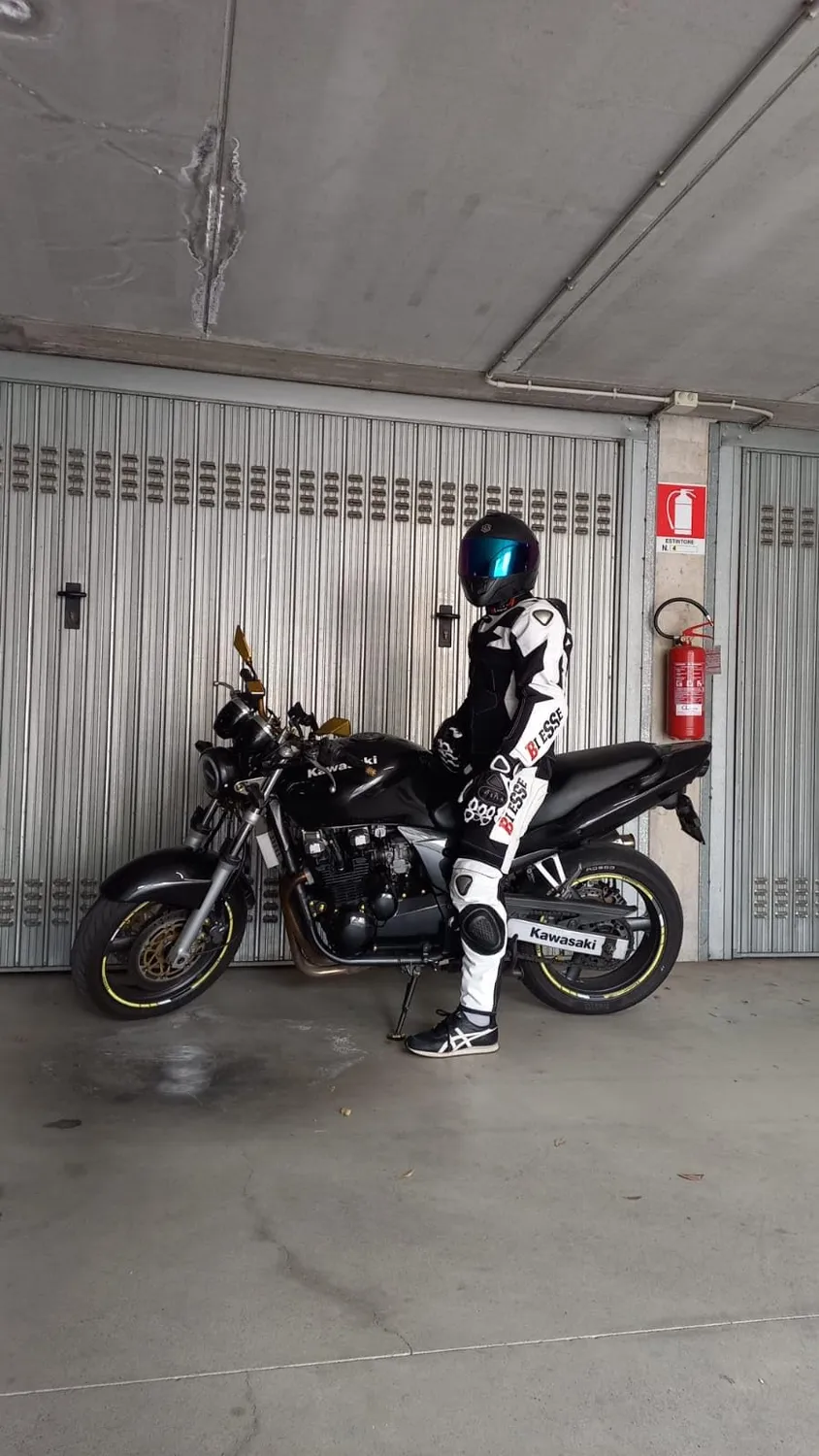 Bi Esse Tuta Moto Pelle 2 Pezzi Divisibile con Titanio