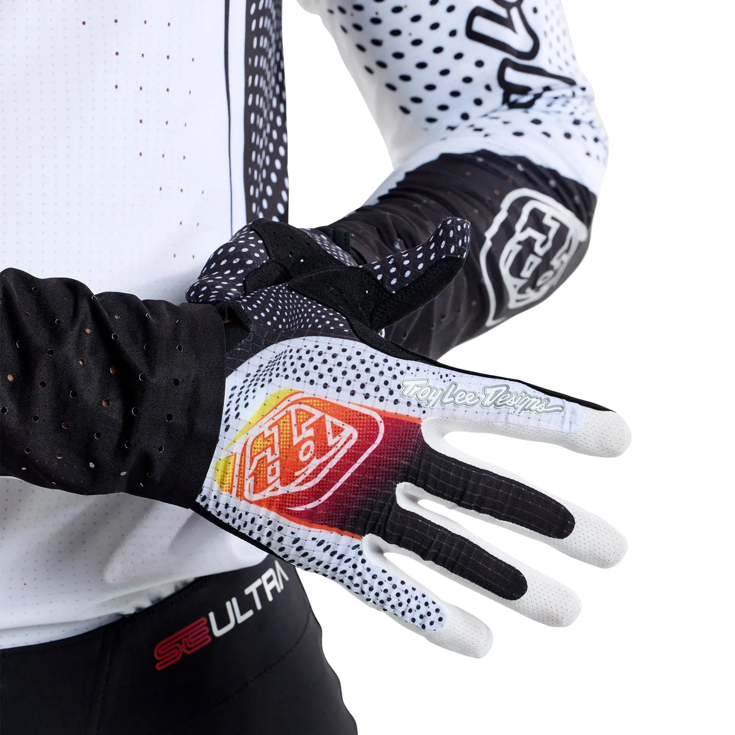 Troy Lee Designs Air Optic guanti moto bianco nero traspiranti