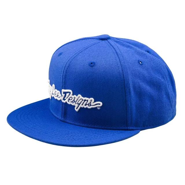 Troy Lee Designs Signature Flat Bill Snapback cappellino blu