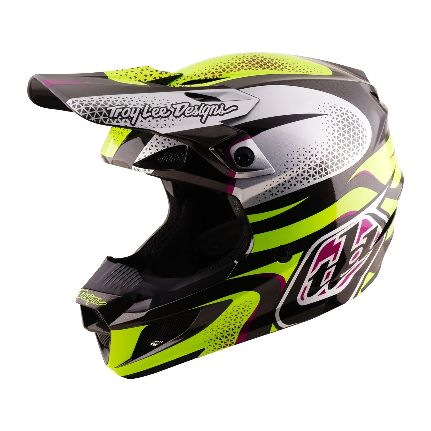 Troy Lee Designs SE5 Aura Yellow Black casco cross policarbonato