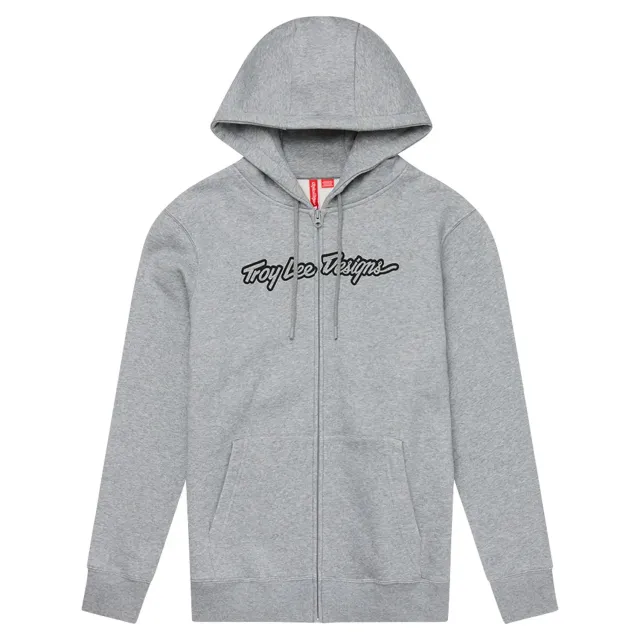 Troy Lee Designs Zip Up Hoodie Signature felpa grigio heather