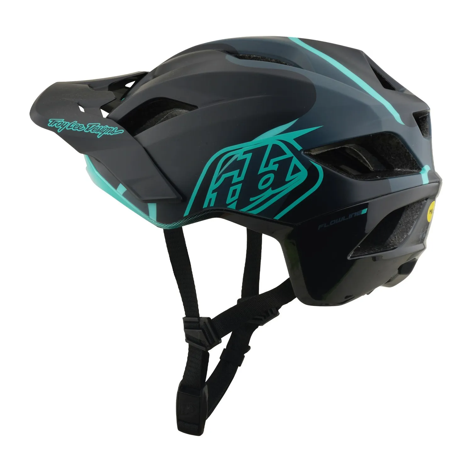 Troy Lee Designs Flowline SE Badge casco bici Carbon Teal