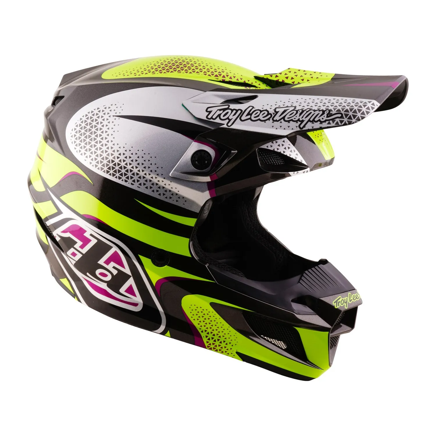 Troy Lee Designs SE5 Aura Yellow Black casco cross policarbonato